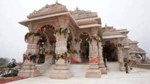 Ayodhya's Ram Mandir is currently being adorned with floral decorations in anticipation of its consecration ceremony.