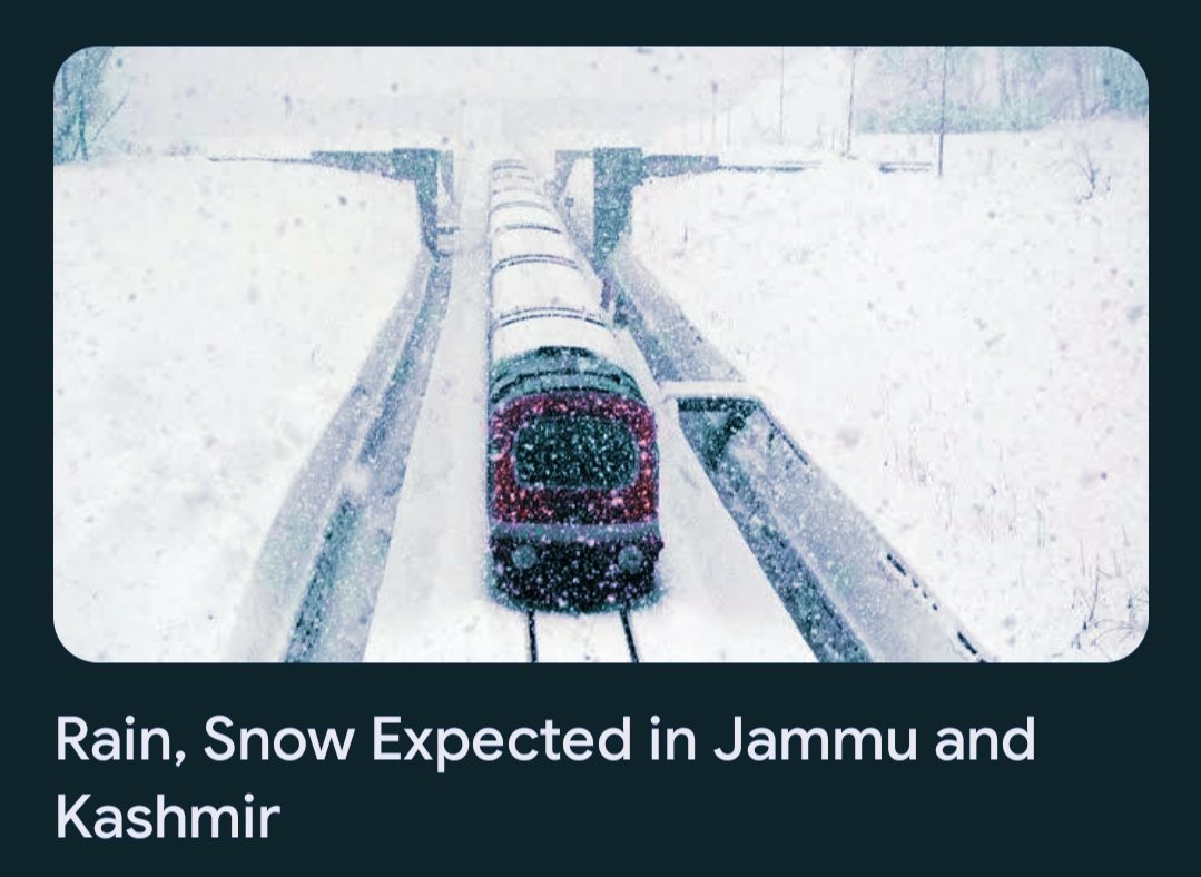 Rain, Snow Expected in Jammu and Kashmir