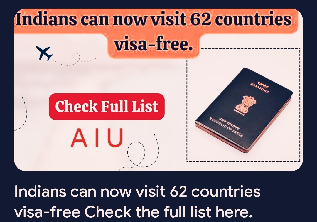 Indians can now visit 62 countries visa-free Check the full list here.