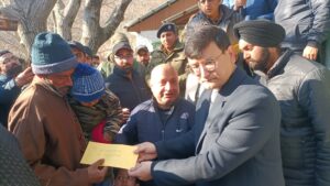 DC B'la distributed Relief Cheques among Boniyar accident Victim families