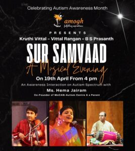 Charitable Foundation ‘Amogh’ to Organize Musical Event “Sur Samvaad” in Bengaluru to Raise Awareness on Autism During World Autism Month