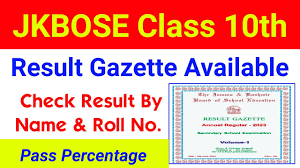 JKBOSE 10TH CLASS RESULT GAZETTE HERE